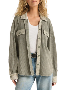 Elijah Waffle Jacket Palm Green