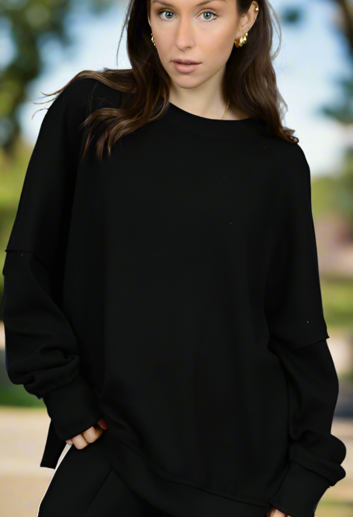 MIKKU LS CREWNECK HIGH LOW PULLOVER