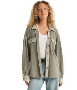Elijah Waffle Jacket Palm Green