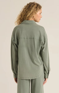 NICCOLA COTTON JERSEY BUTTON UP TOP