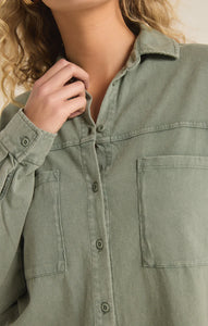 NICCOLA COTTON JERSEY BUTTON UP TOP