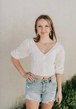 Load image into Gallery viewer, Cropped Top with Broderie Anglaise
