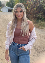 Load image into Gallery viewer, HAWK PLAID BUTTON UP TOP
