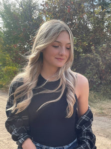 HAWK PLAID BUTTON UP TOP
