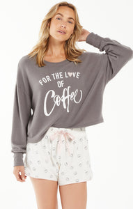 Lina Coffee Long Sleeve Top