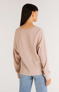 FRANCES WAFFLE LONG SLEEVE TOP
