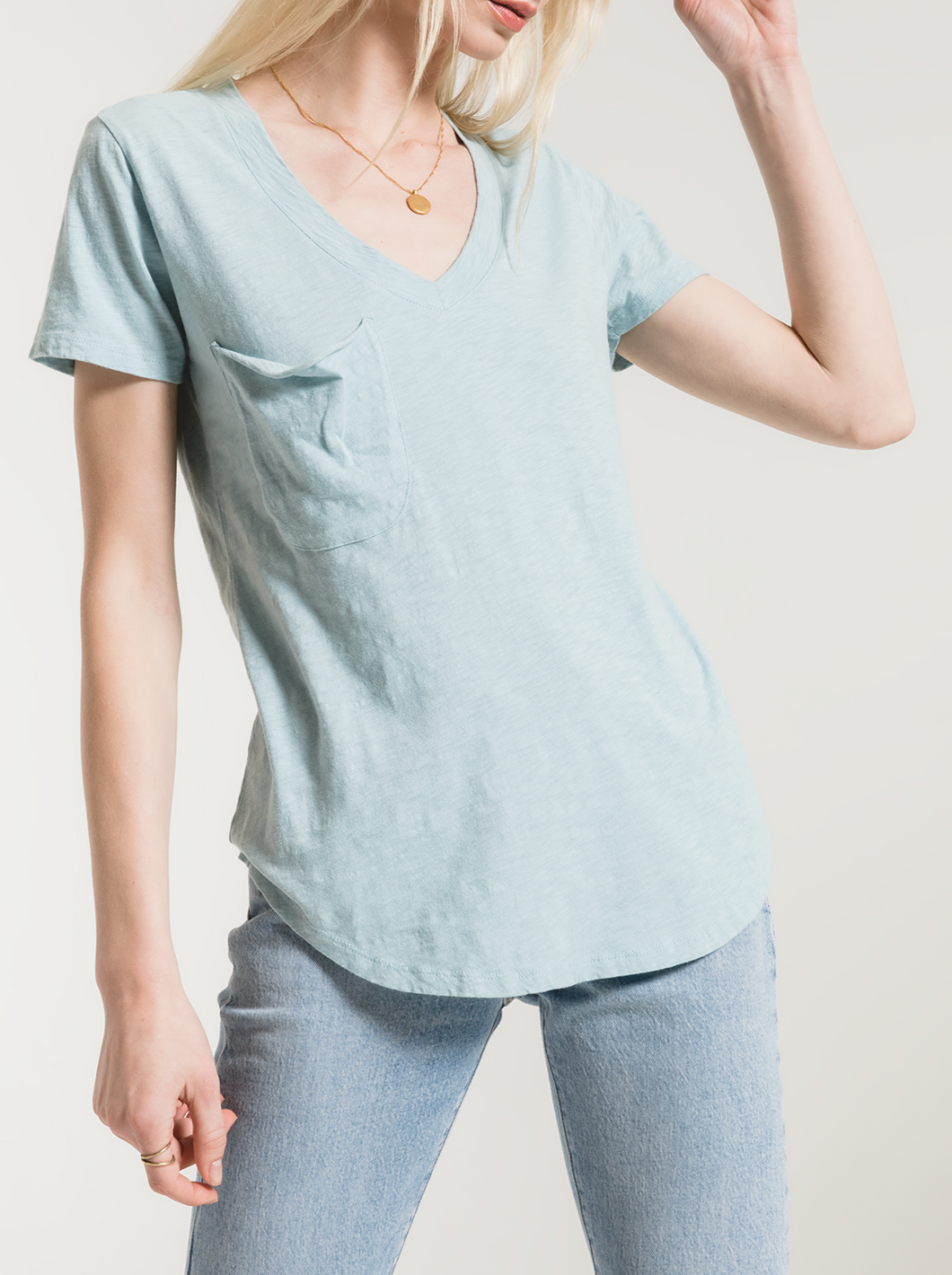 AIRY SLUB POCKET TEE