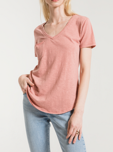 AIRY SLUB POCKET TEE