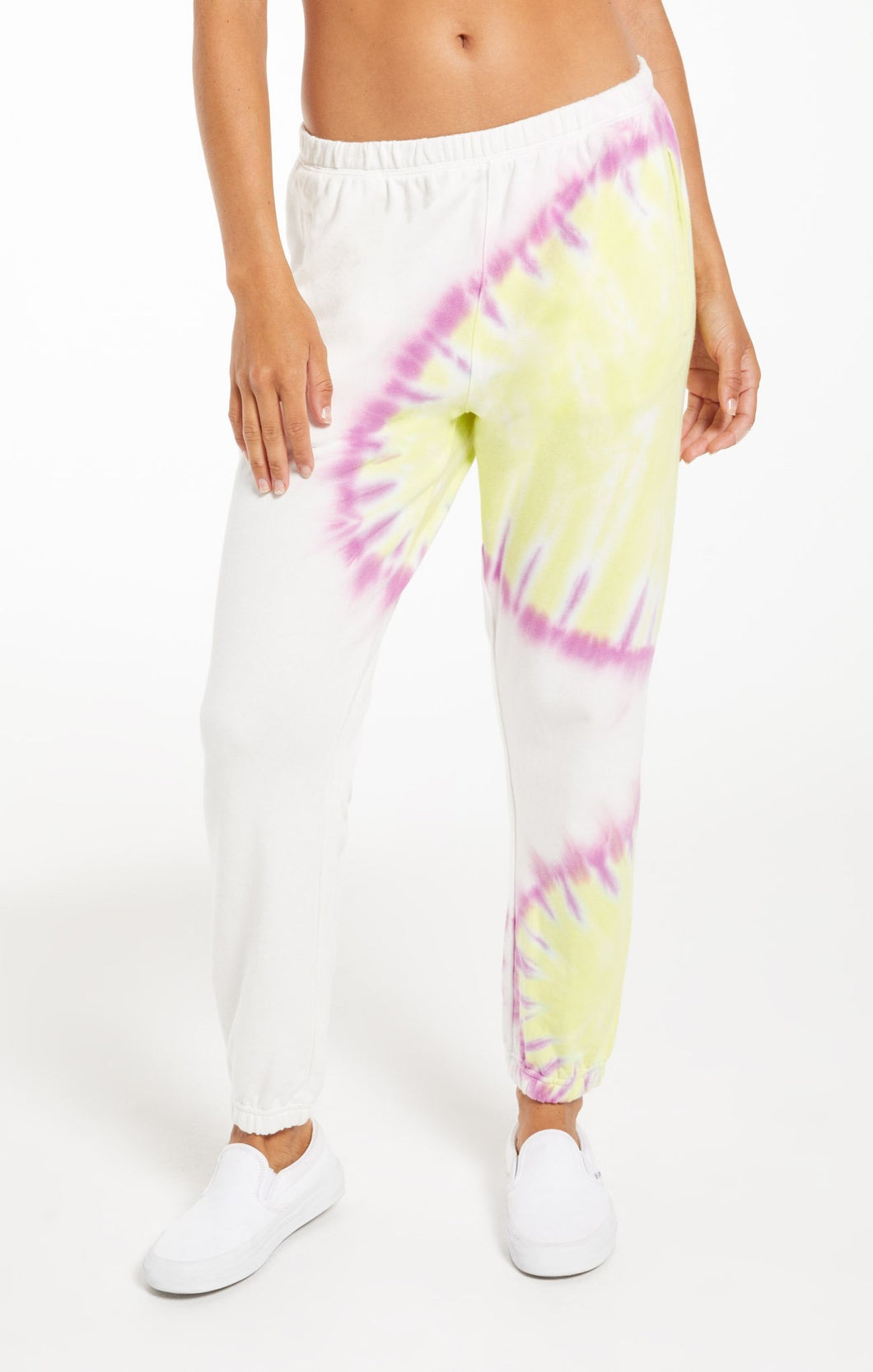 White Sunburst Tie-Dye Jogger