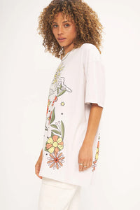 SUN COMING/MOON GOING OVERSIZED TEE - VINTAGE WHITE