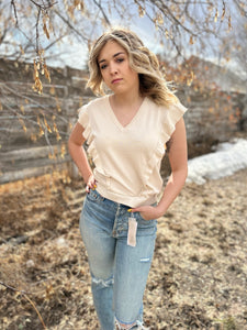 Garcia Ruffle Top in Whitecap