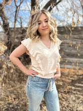 Load image into Gallery viewer, Garcia Ruffle Top in Whitecap
